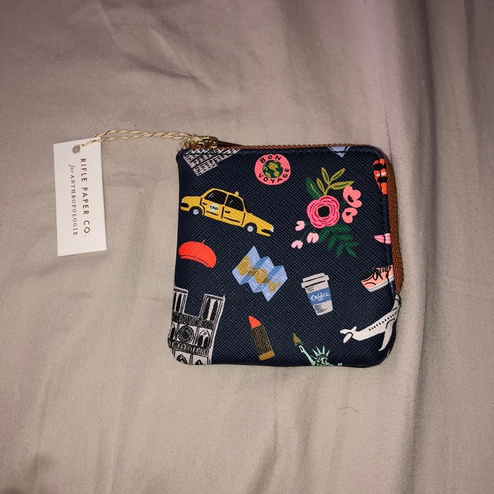 NWT Anthropologie Travel Zipper Coin Purse 👛